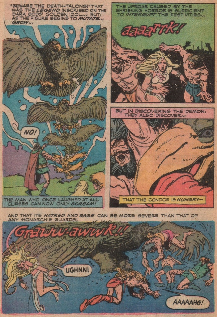 An idol transforms into a condor monster in issue #15