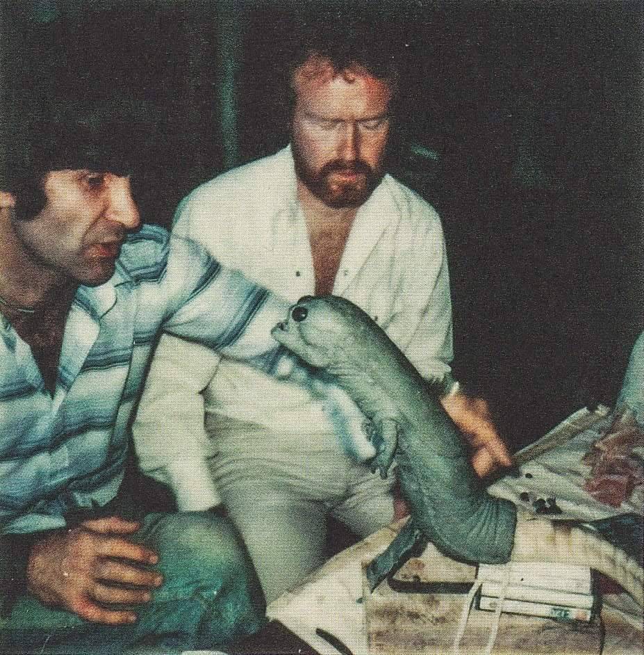 Roger and Ridley checking over an unused version of the ALIEN chestburster that had eyes
