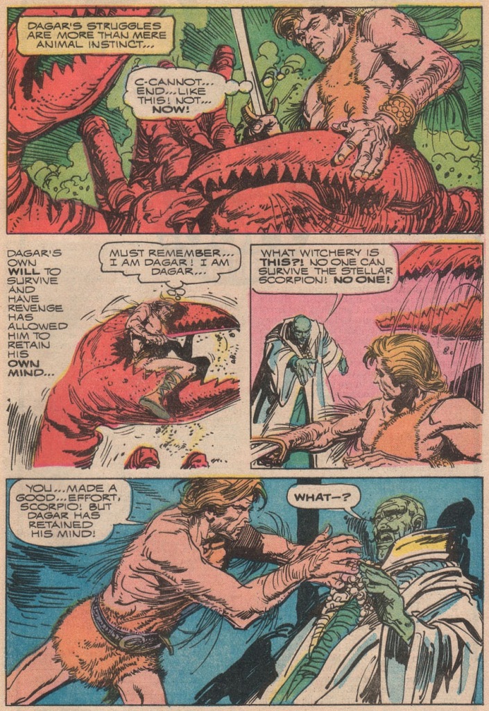 Our fur-clad hero battles the giant scorpion from issue #4