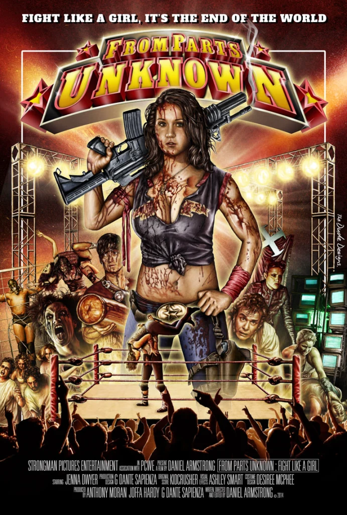  This is a wrestling-mutant-zombie film. Great!