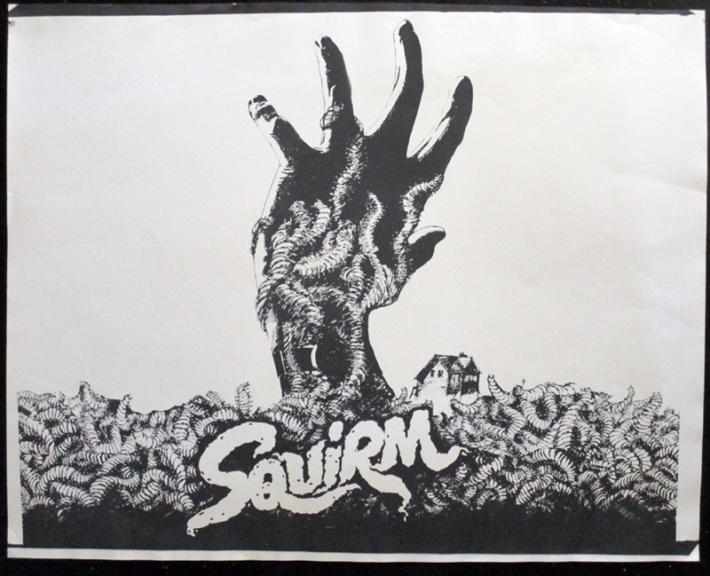 A second proposed design for a UK poster by artist Vic Fair. The actual UK SQUIRM poster was finally drawn by John Stockle